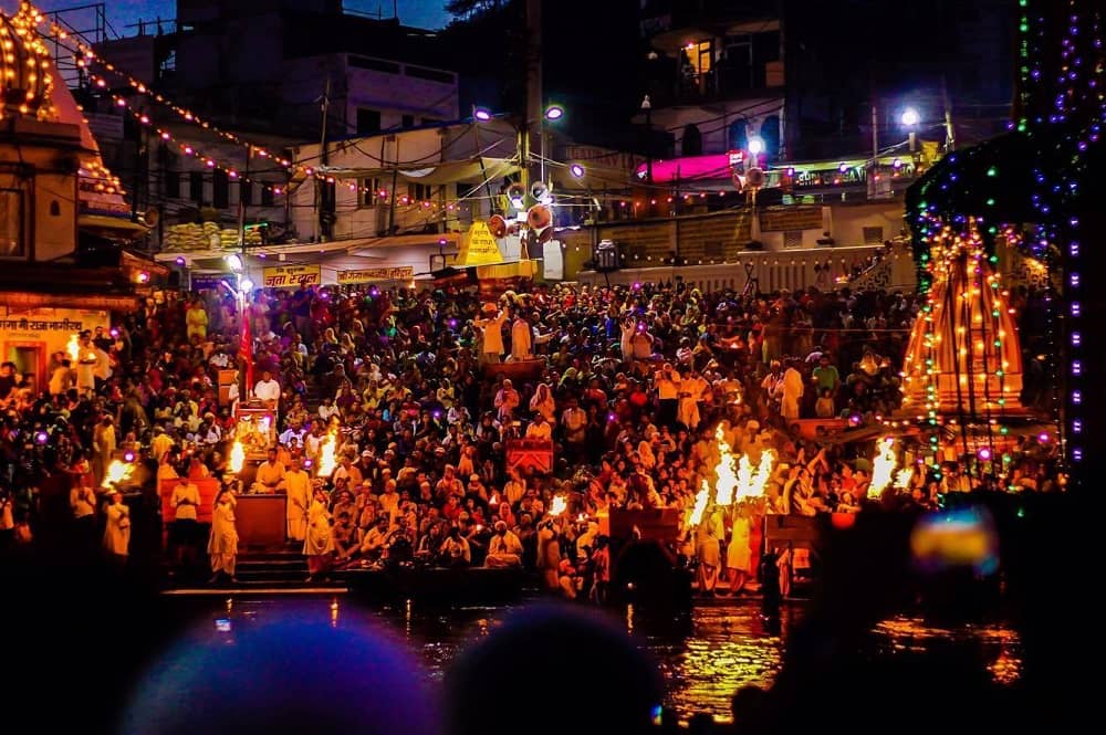 Light on Haridwar Ganga Aarti Timings at Har Ki Pauri
