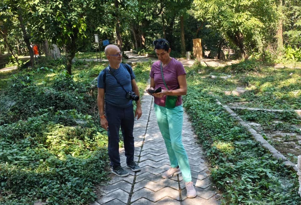 Tourist Walking inside Beatles Ashram Rishikesh