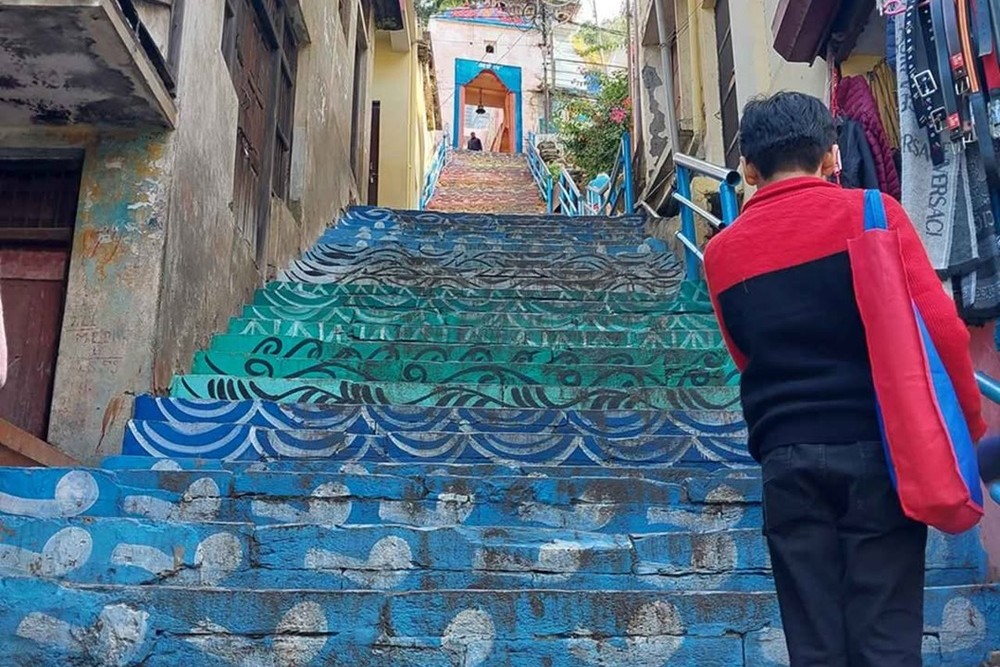 Stairs to Temple at Devprayag India
