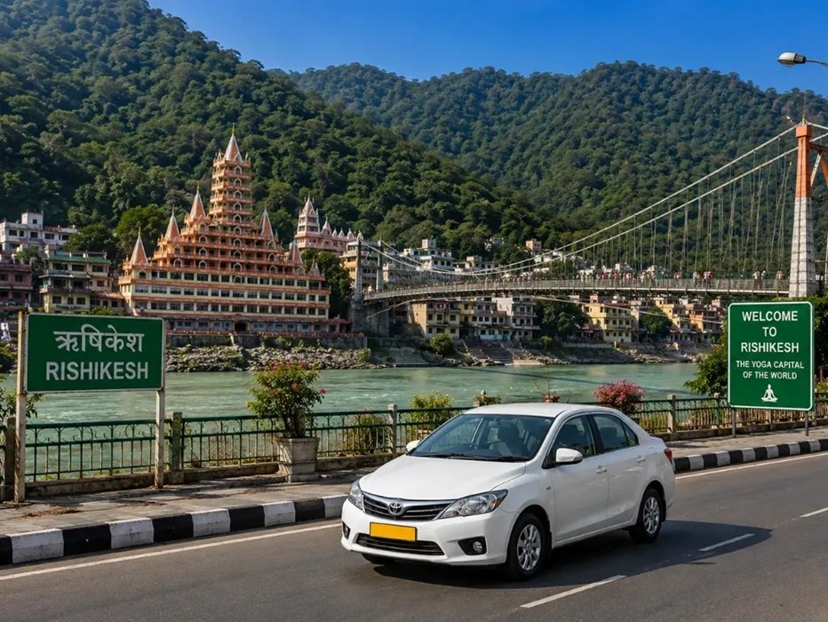 Private car prepared for a road journey in India